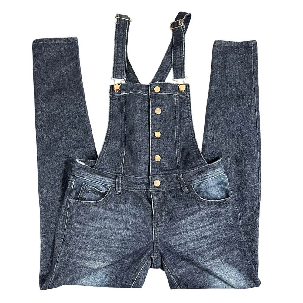 TINSEL TOWN Womens Denim Overalls Blue Size S